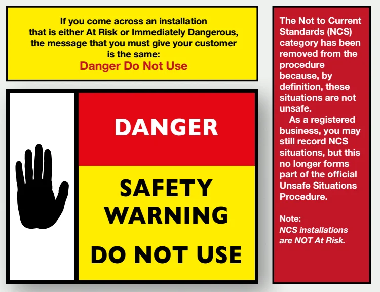 Gas safety warning notice